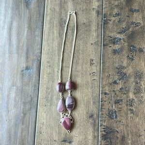 Silver and natural stone necklace